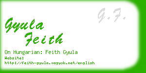 gyula feith business card